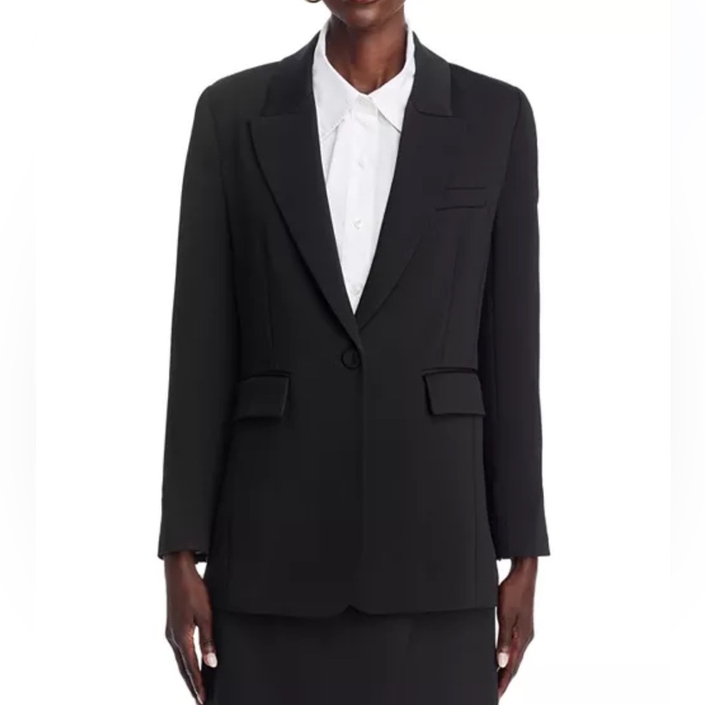 Kobi Halperin Women’s Berlin Stretch Jacket With Back Gold Chain Black Size XS